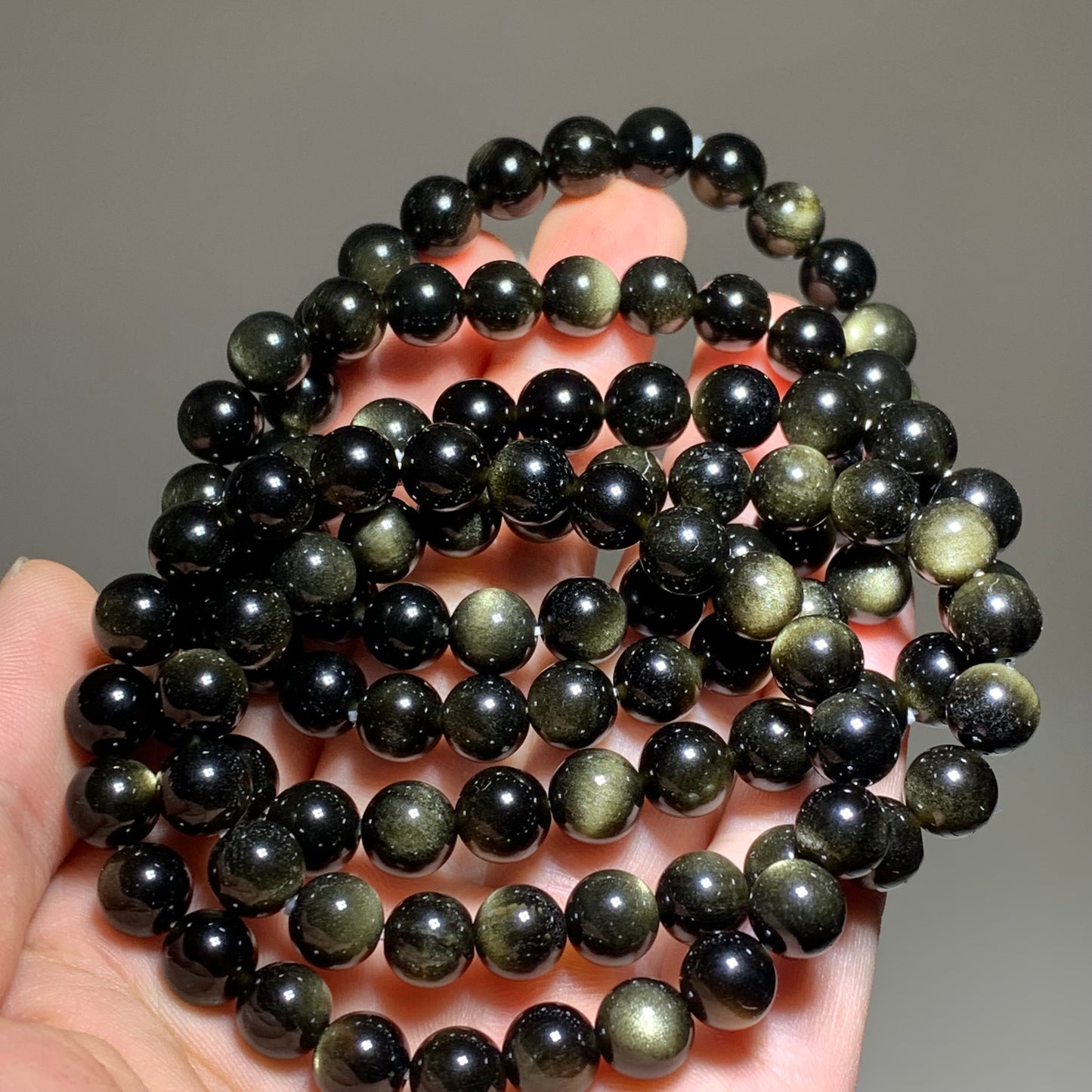 Golden obsidian crystal bracelet