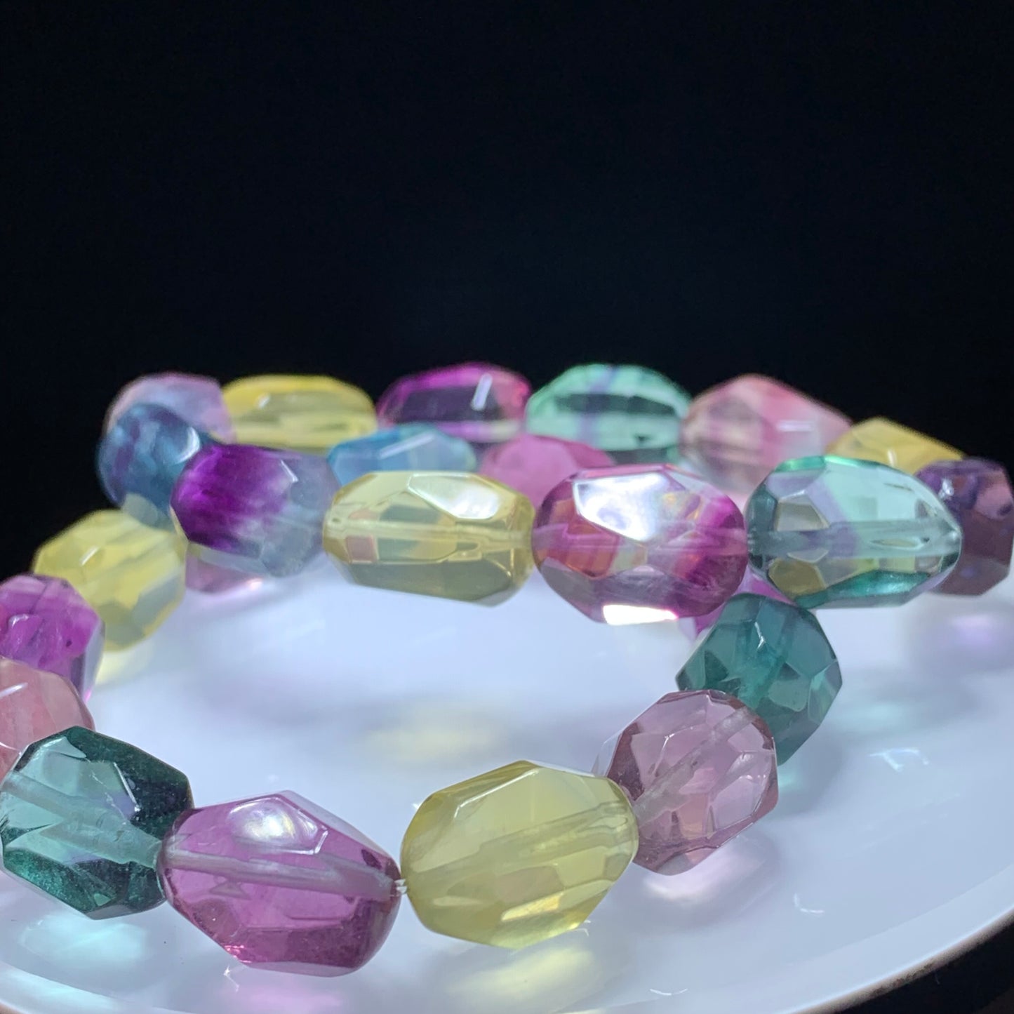 Wholesale Colorful Fluorite Free Form Crystal Bracelet