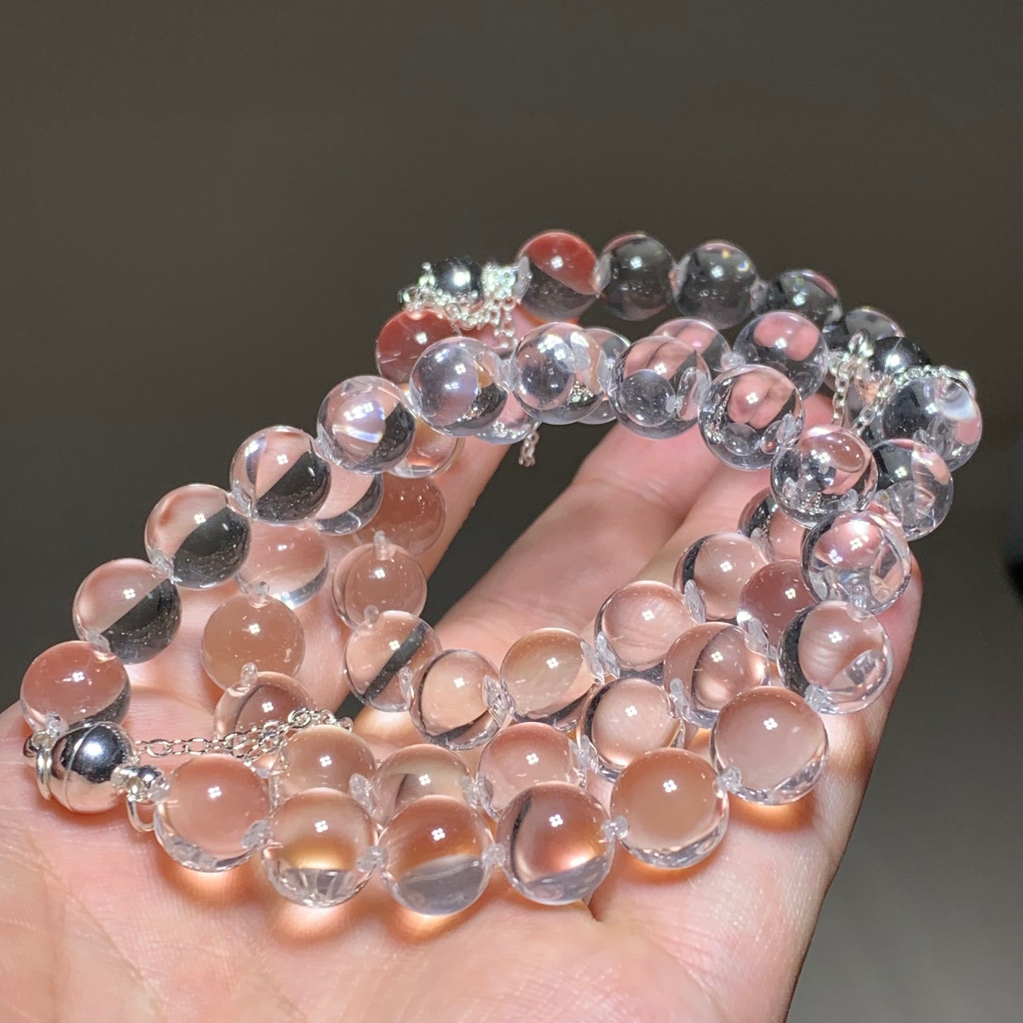 Wholesale bull nose hole clear quartz bracelet