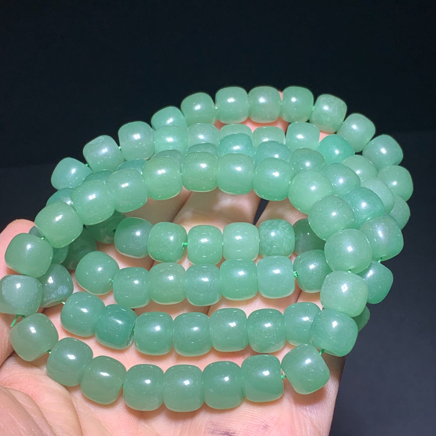 Green aventurine barrel crystal bracelets