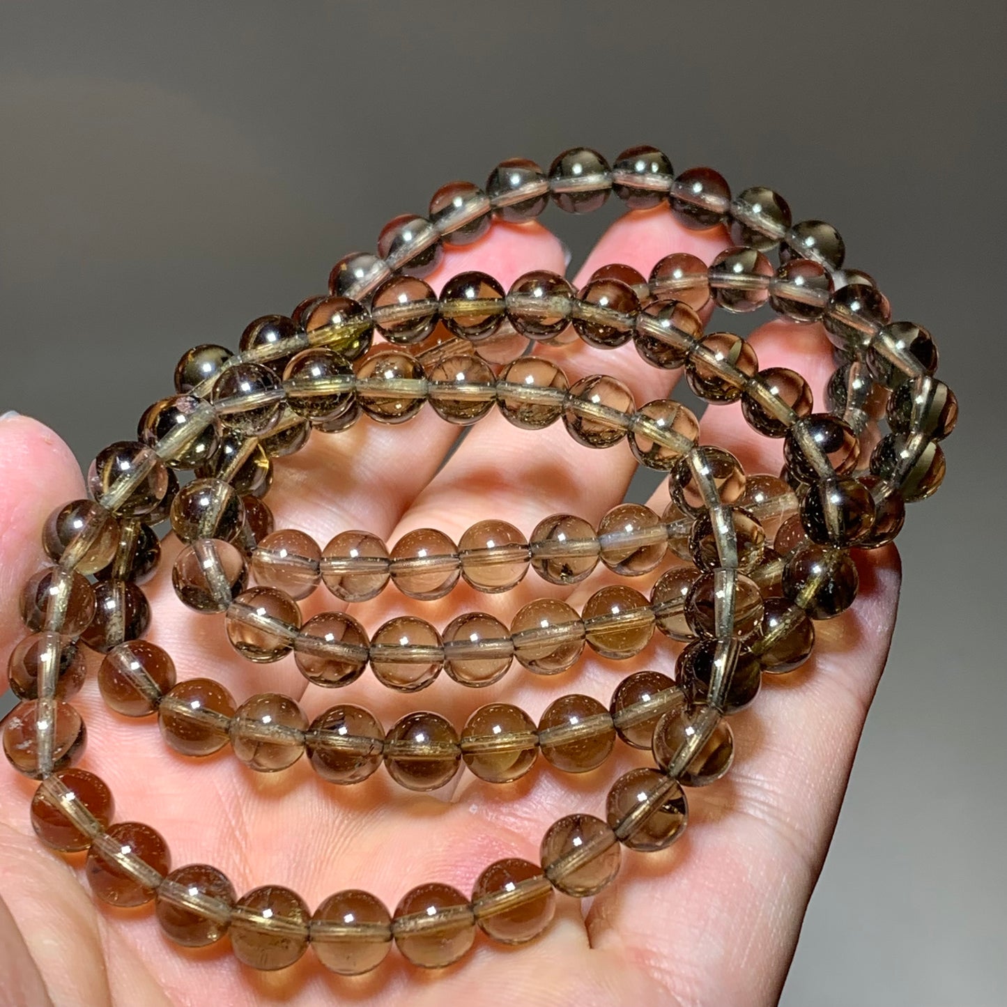 Smoky quartz crystal bracelet