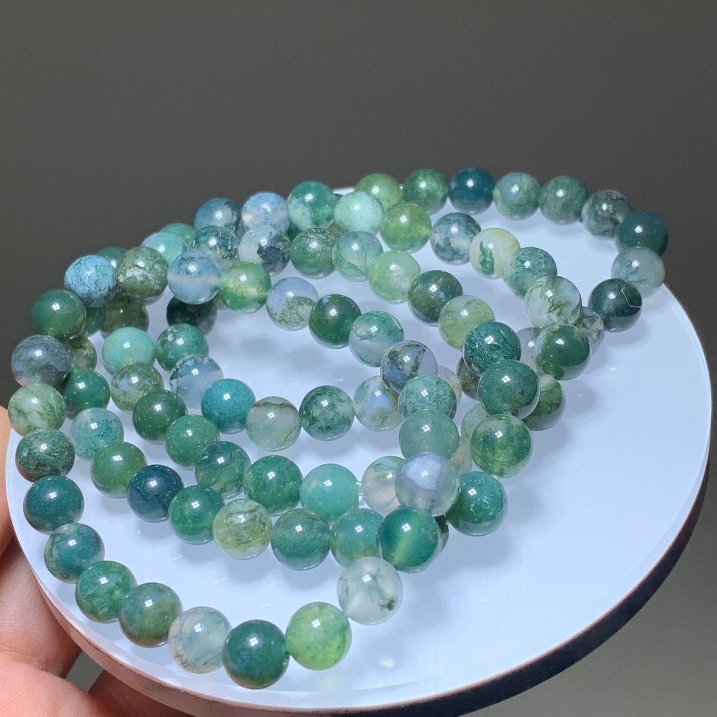 Moss agate crystal bracelet