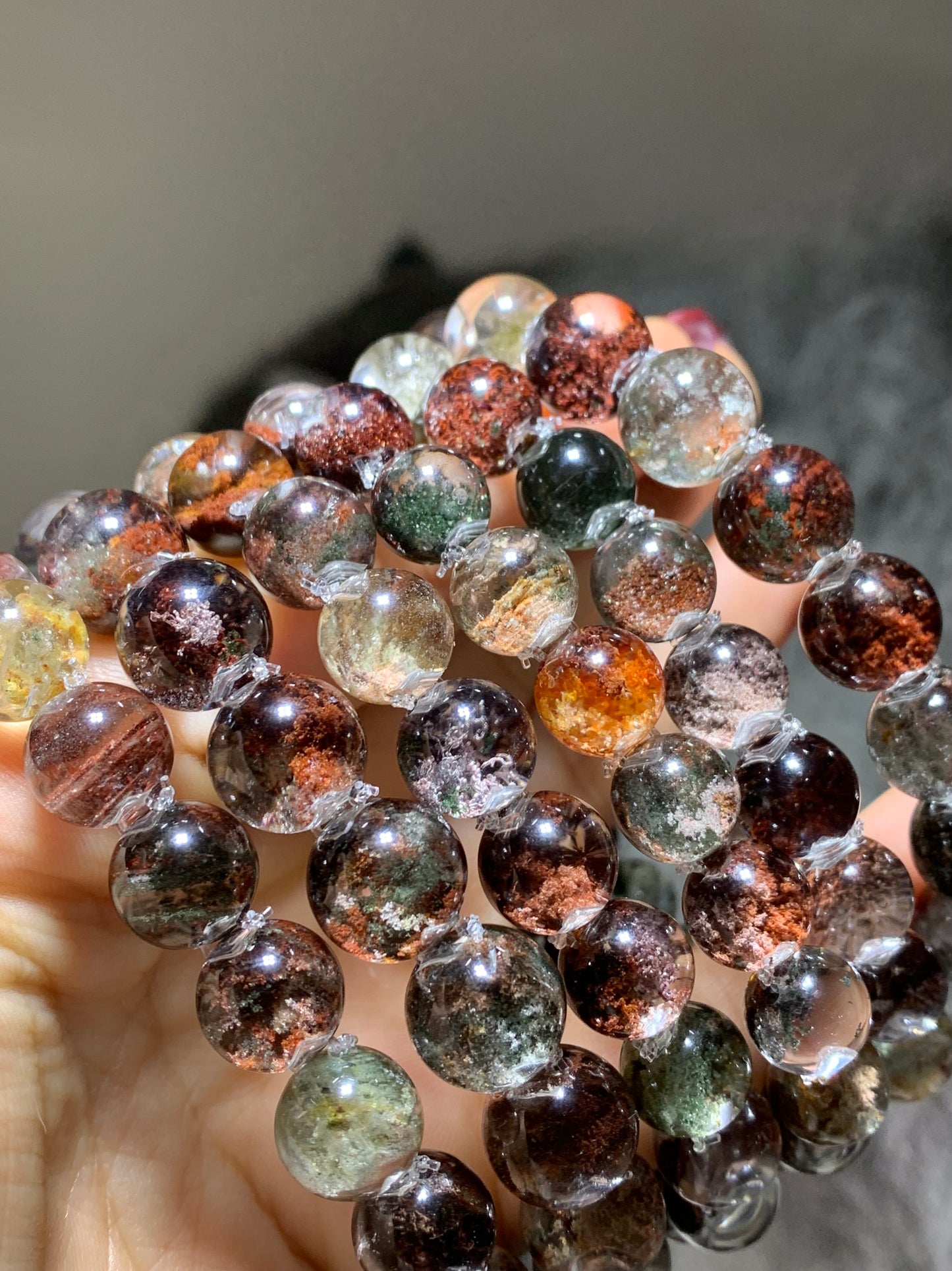 Colorful Garden quartz ox-nose hole crystal bracelet( Dm for actual price)