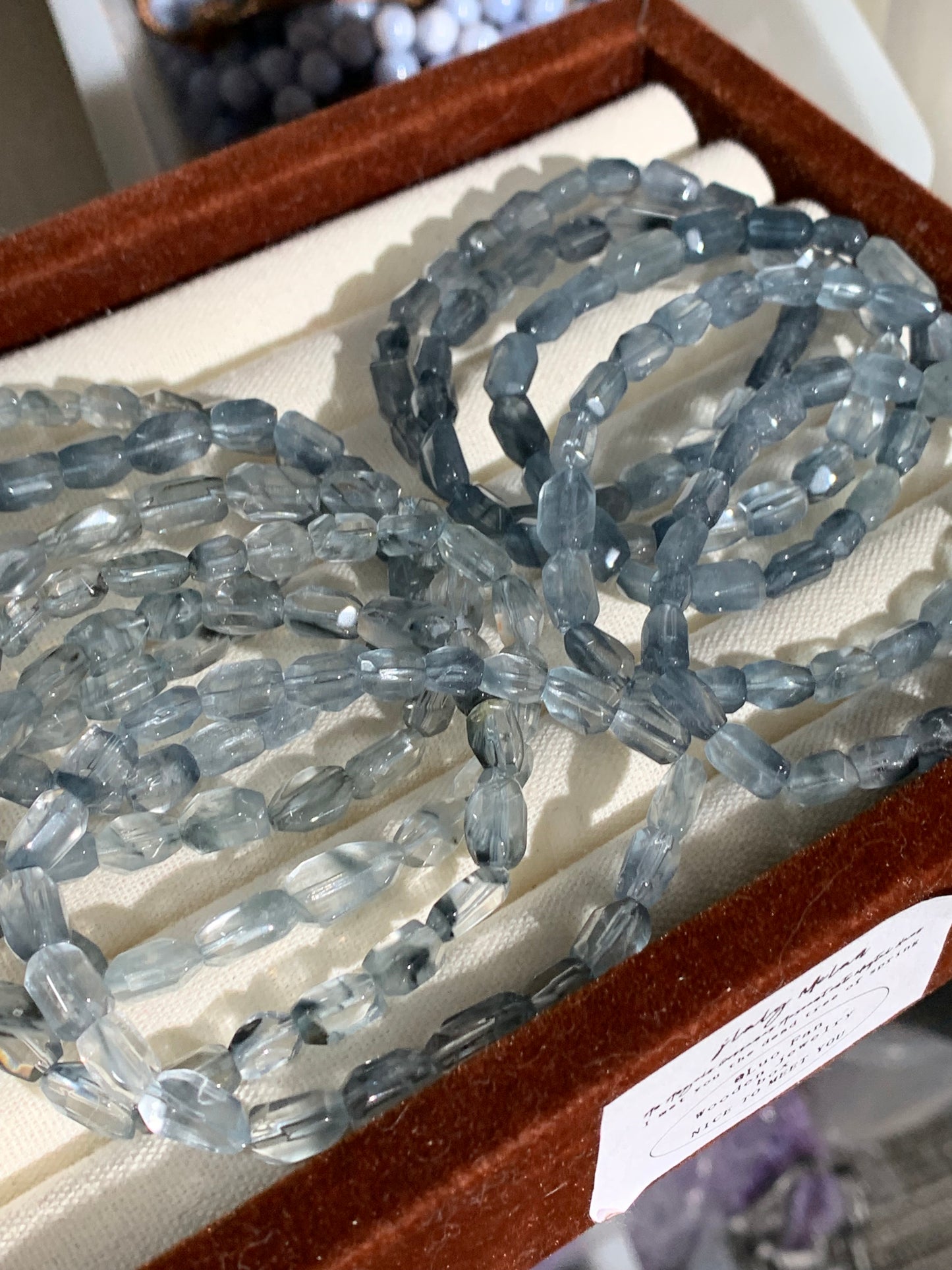 Blue rabbit hair free form bracelet( Dm for actual price)