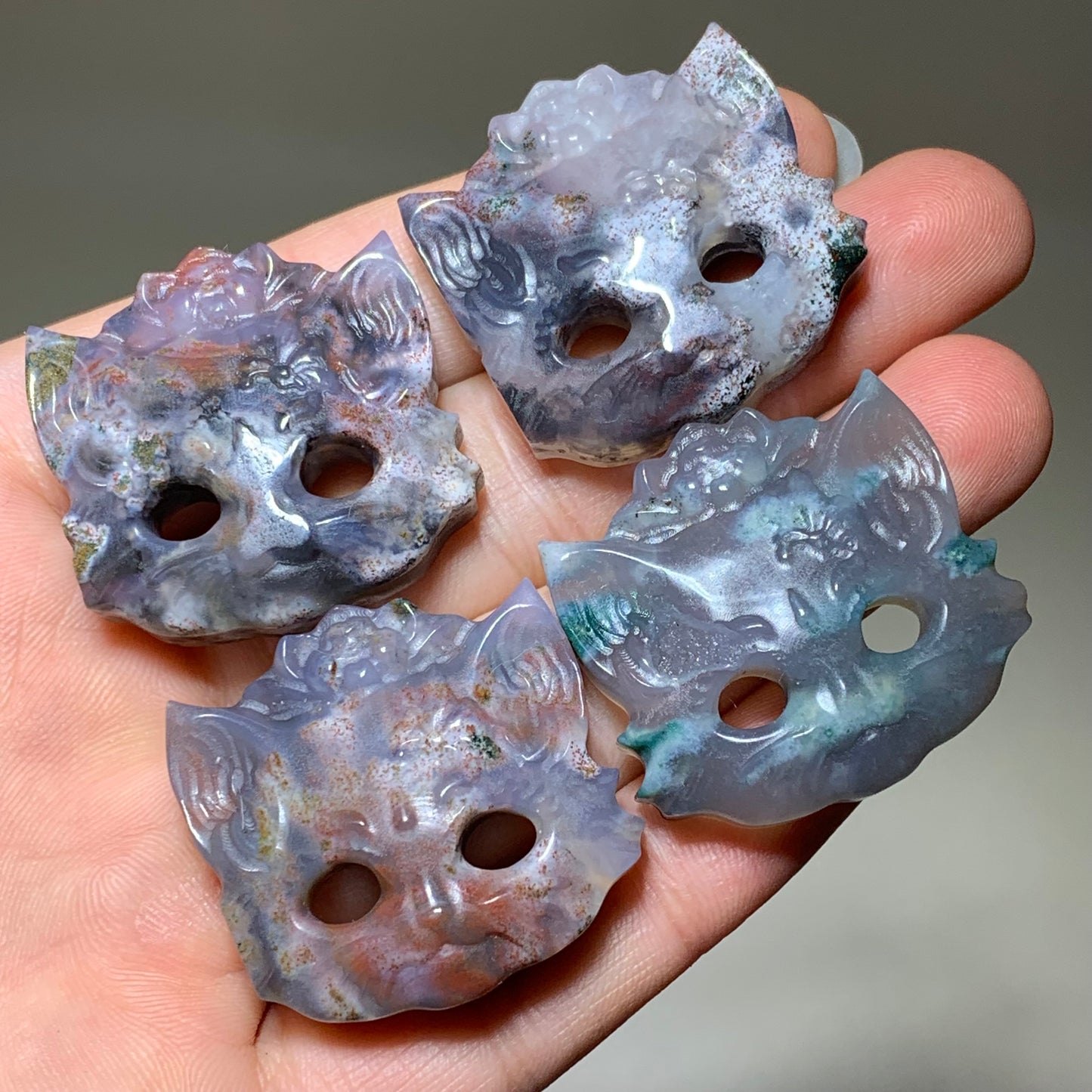 Ocean jasper crystal fox mask