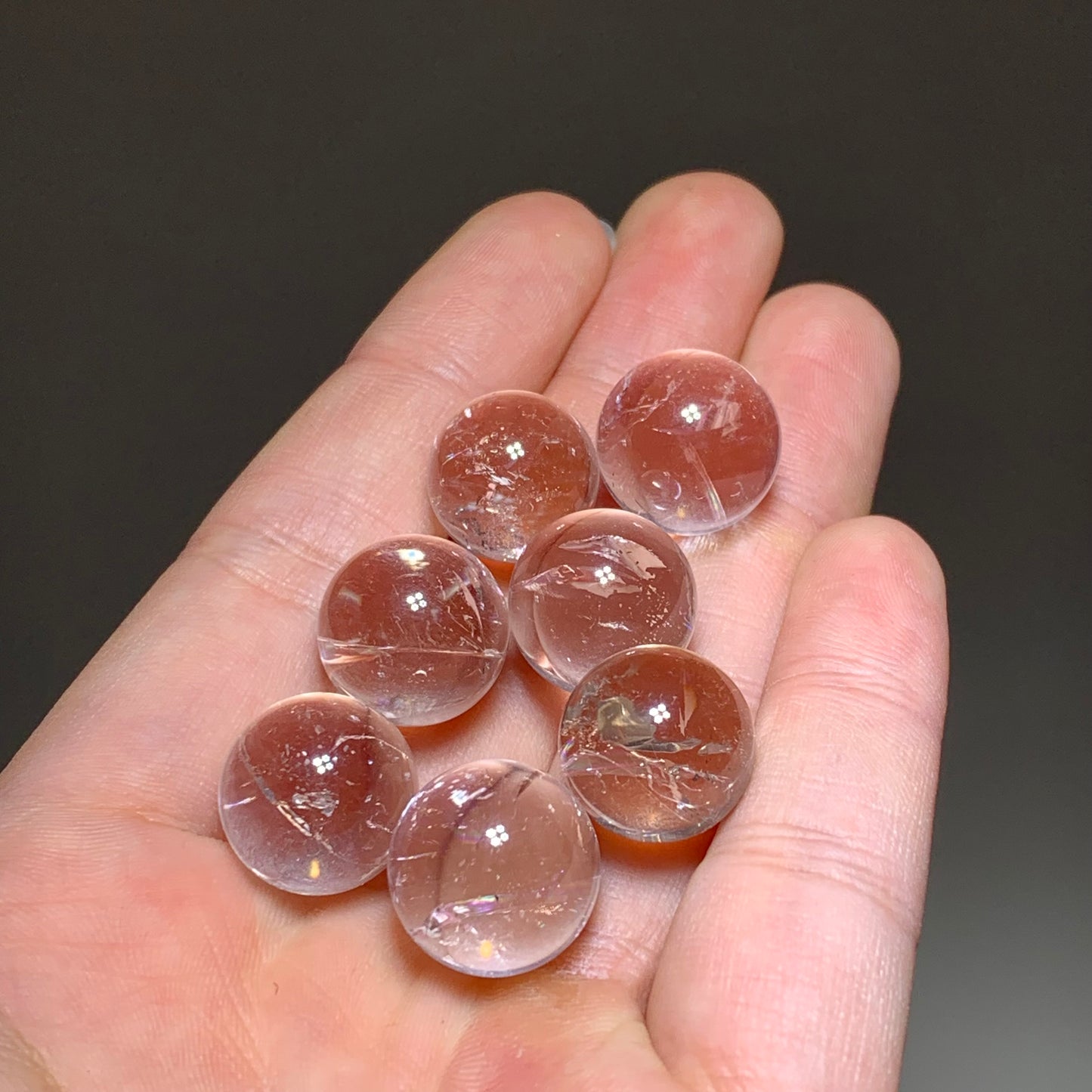 Rainbow clear quartz sphere