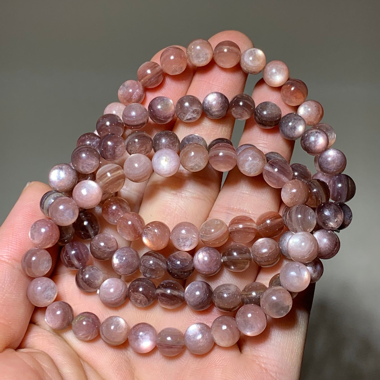 Pink lepidolite crystal bracelet