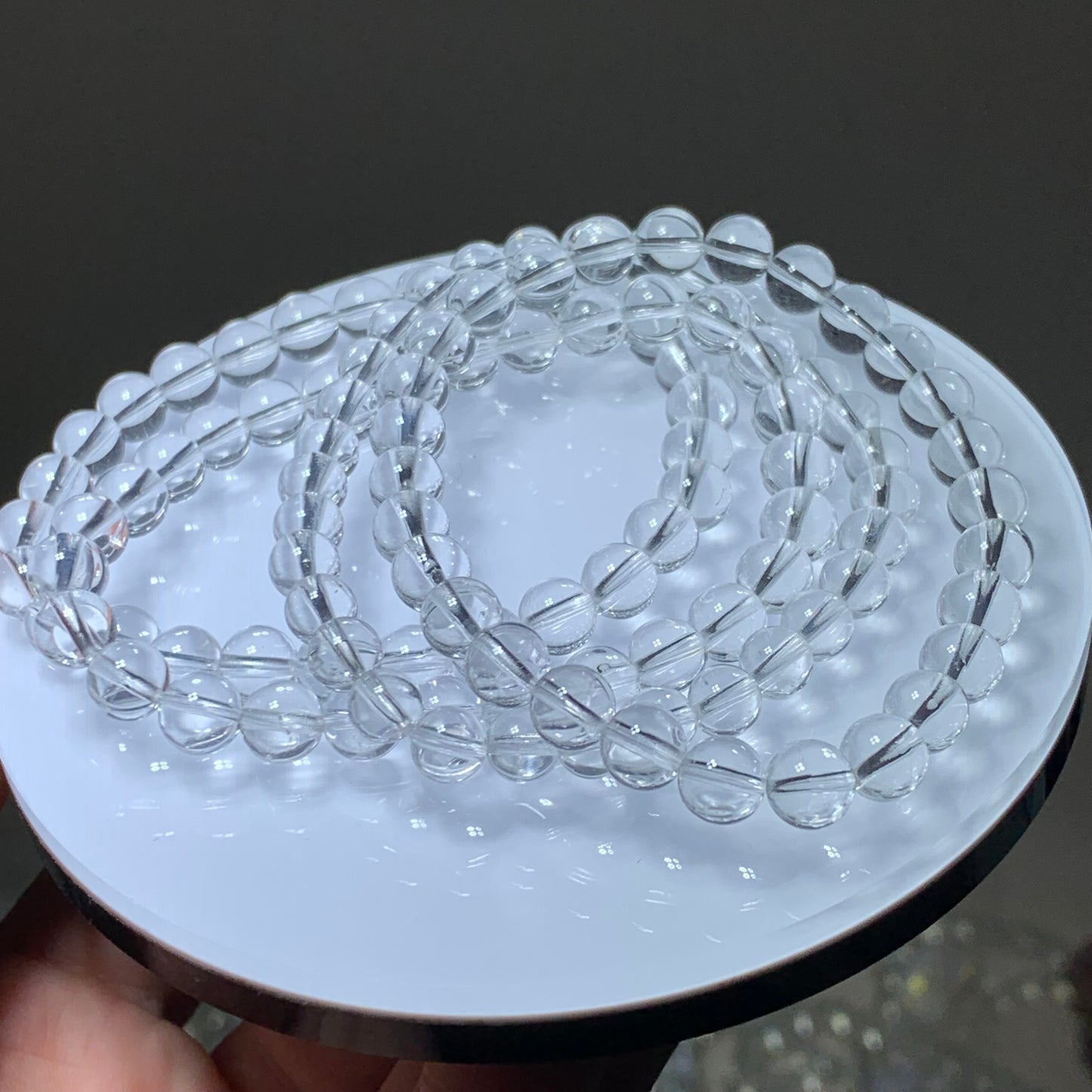 Small clear quartz crystal bracelet