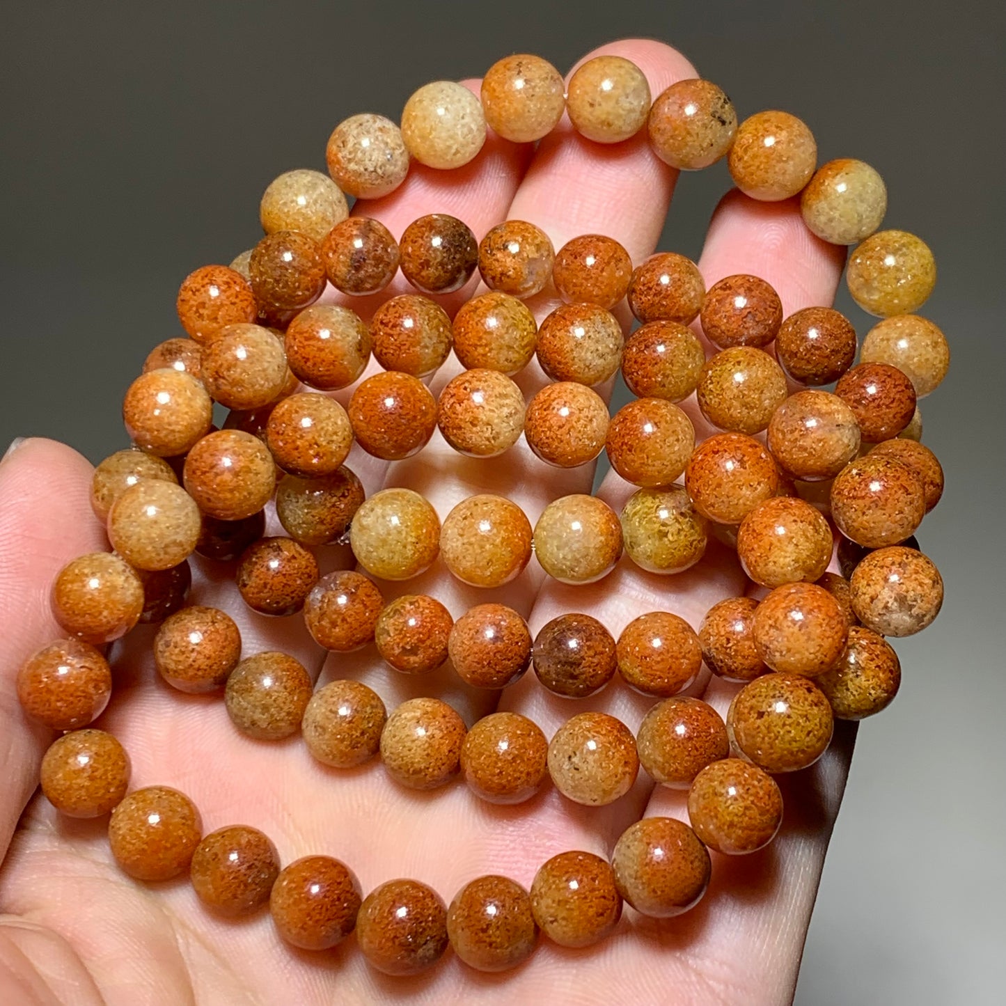 Orange Maple leaves garden quartz crystal bracelet