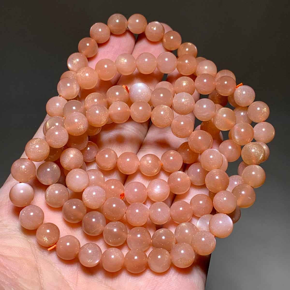 New wholesale peach moonstone crystal bracelet