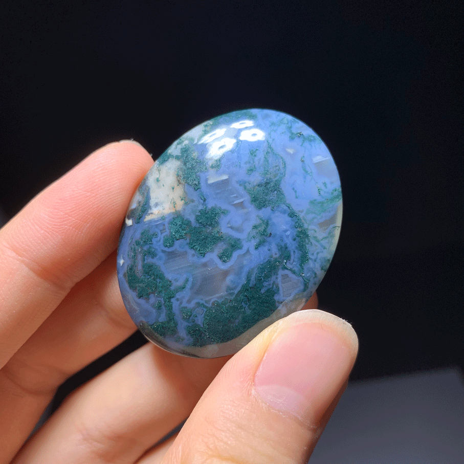 Wholesale Moss Agate Crystal Worry Stone