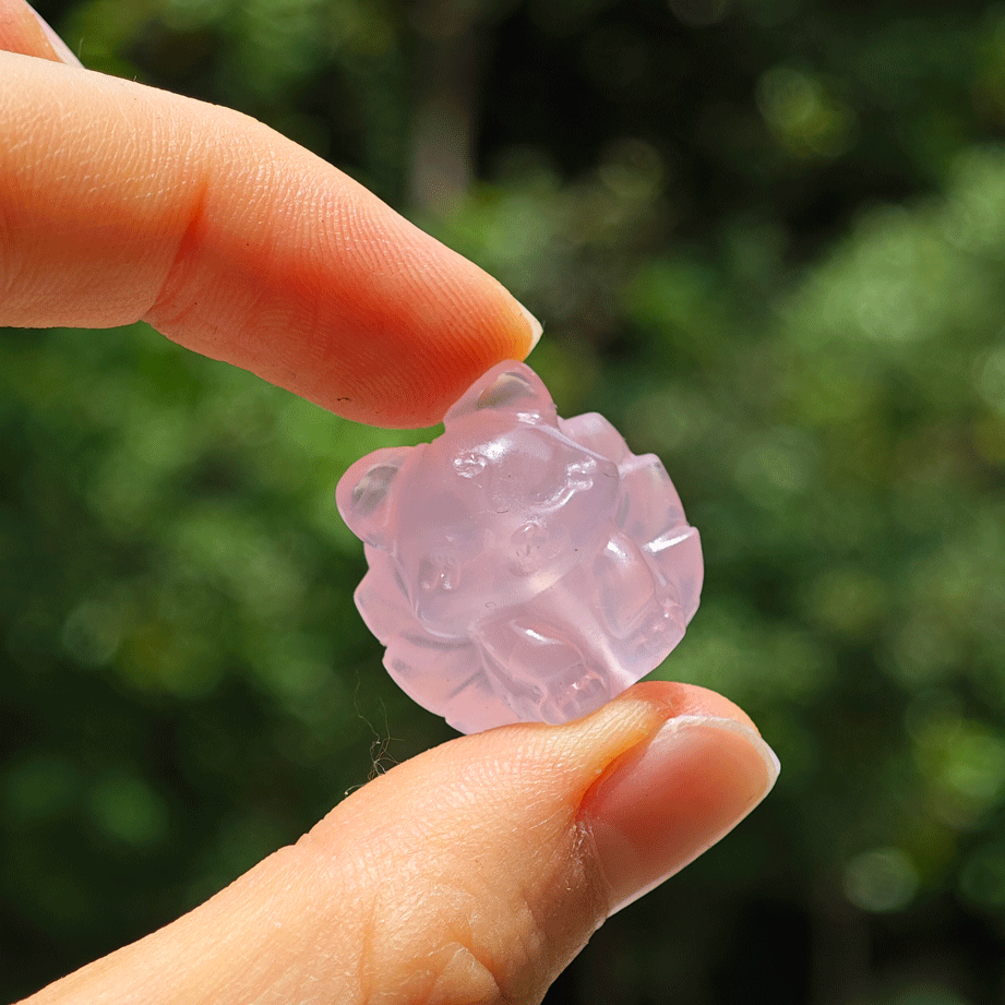 Wholesale Clear Rose Quartz Crystal Fox