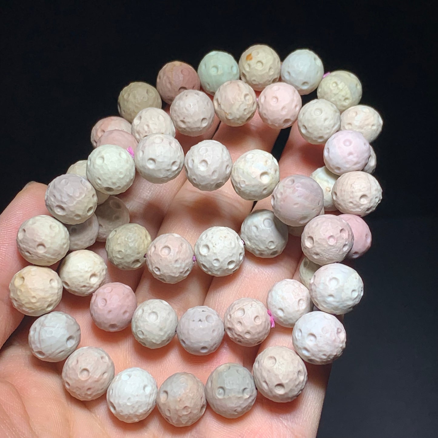 Alashan agate crystal moon bracelet