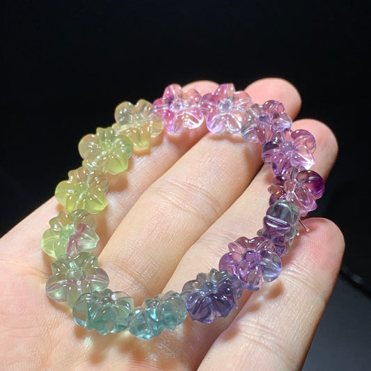 Fluorite flower bracelet
