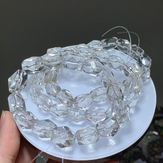 Light smoky quartz free form crystal bracelet.