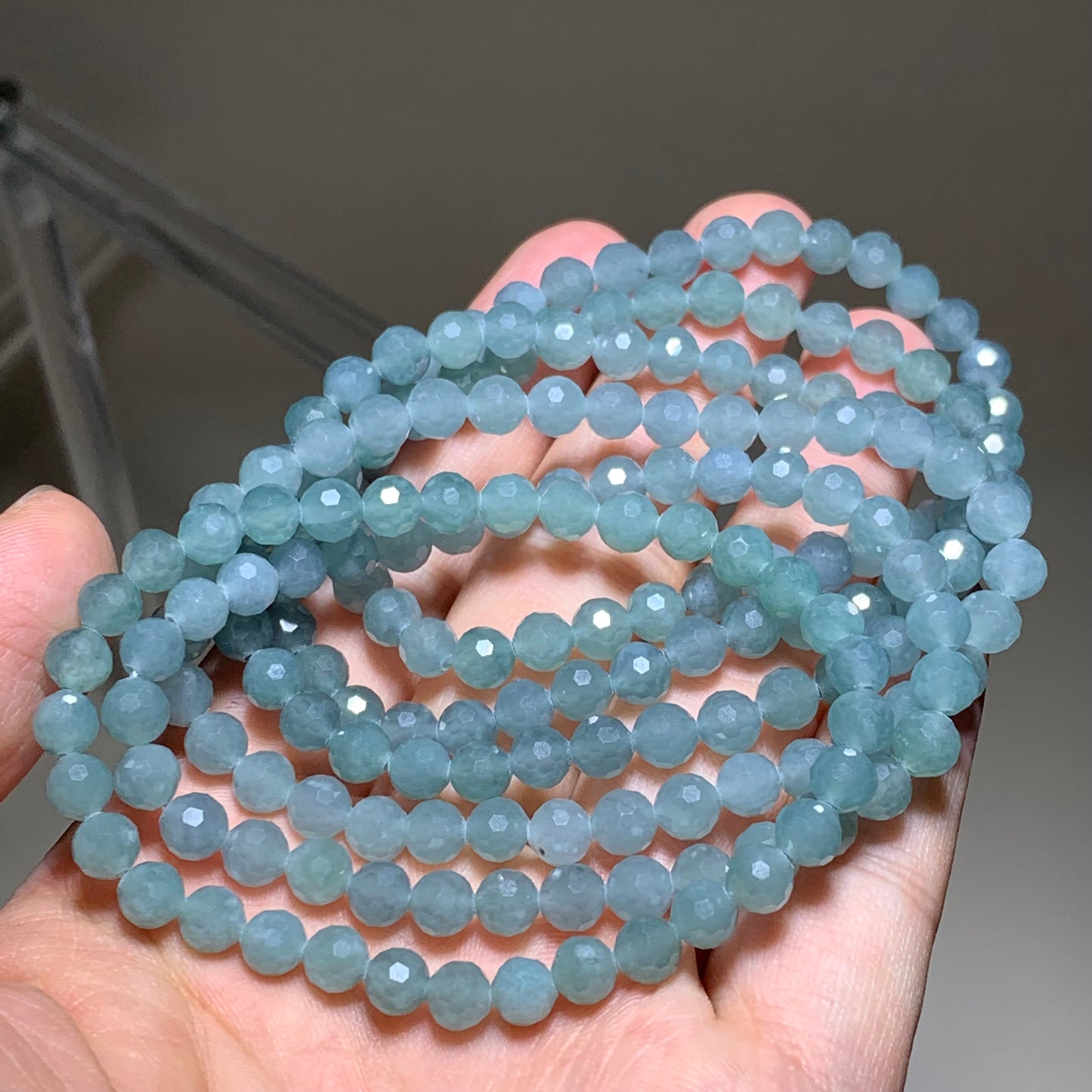 Faceted jade crystal bracelet