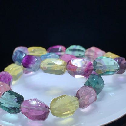 Wholesale Colorful Fluorite Free Form Crystal Bracelet