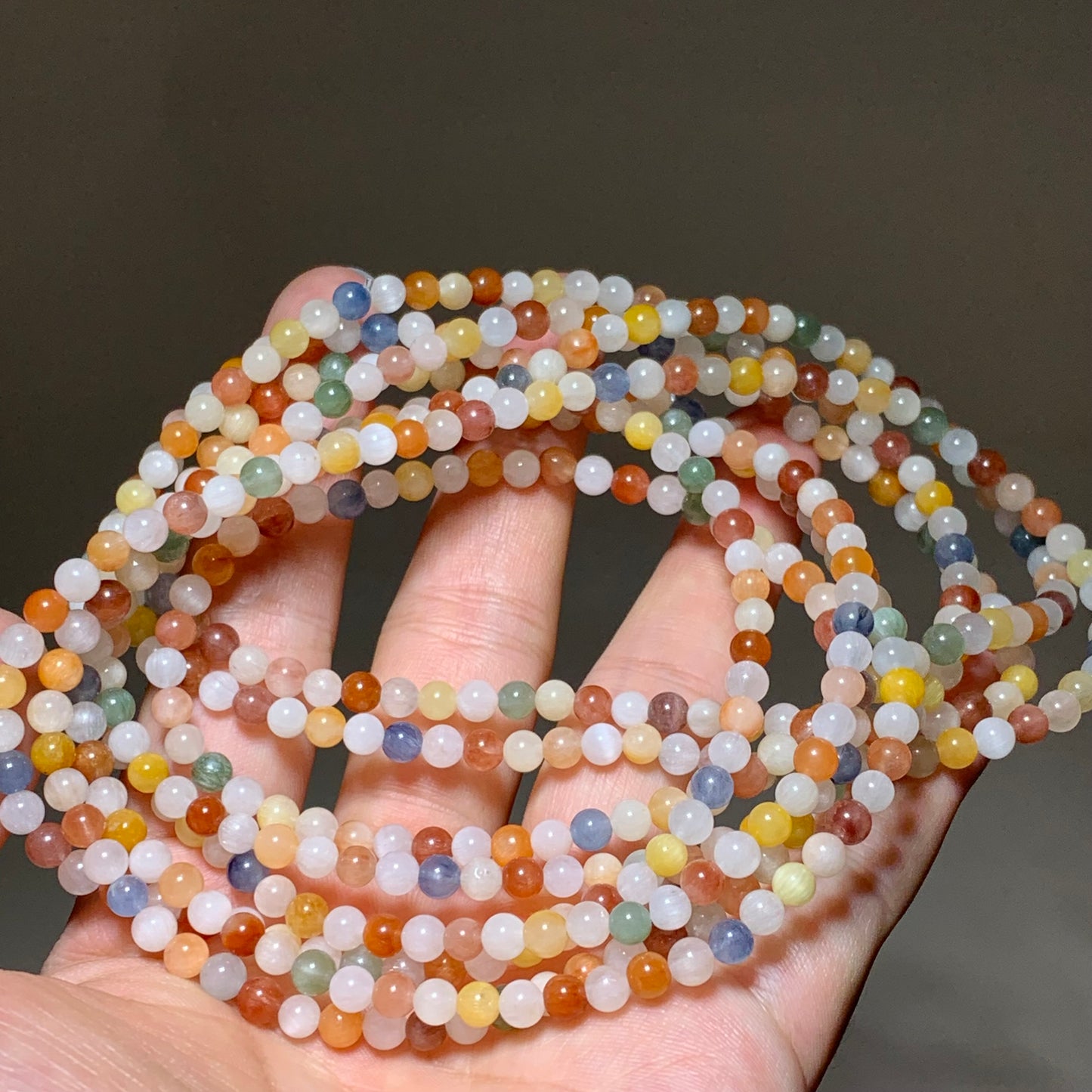 Colorful rabbit hair crystal string