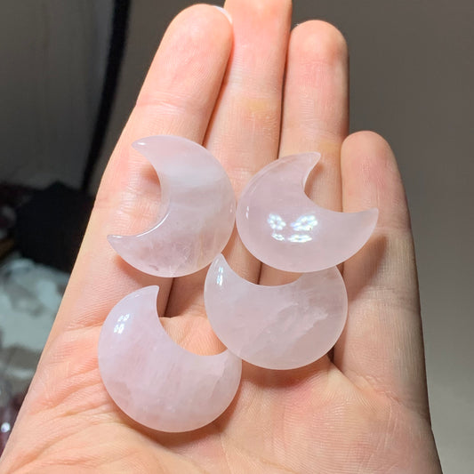Rose quartz crystal moon