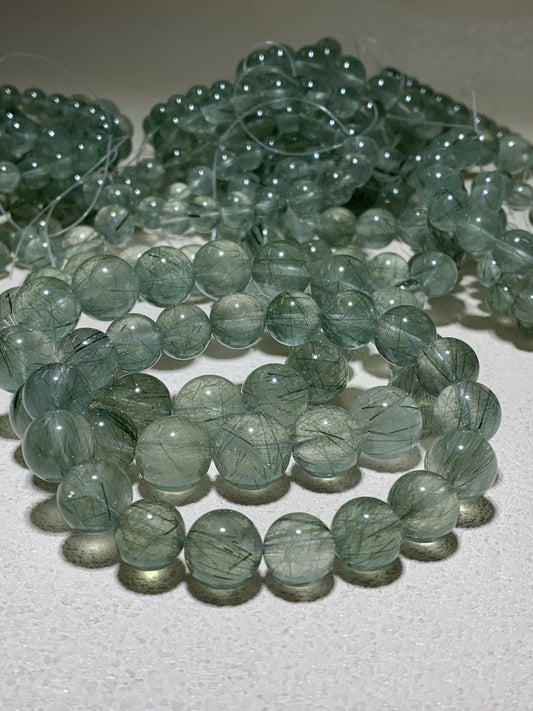 Green Rutile crystal bracelet( Dm for actual price)