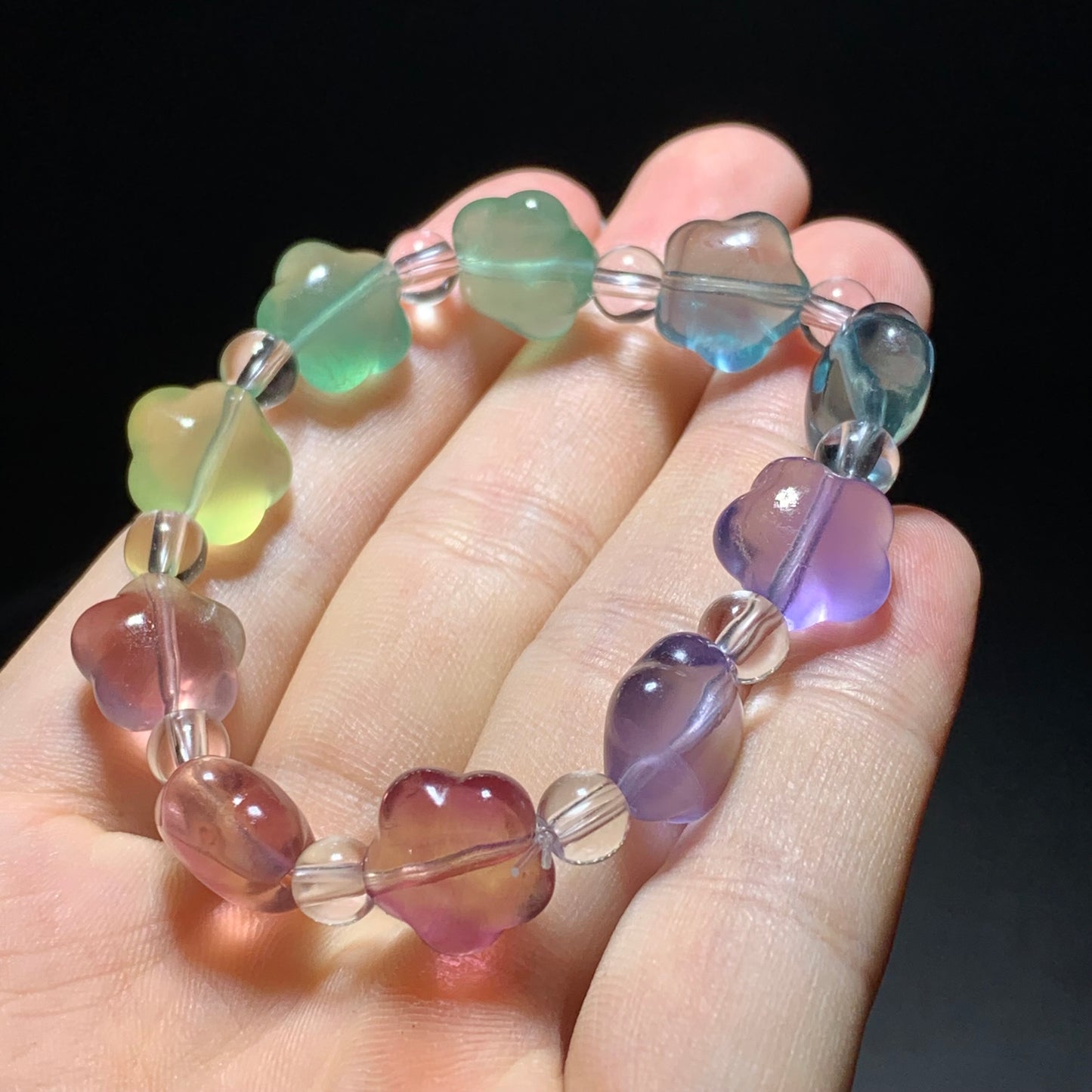 Fluorite heart bracelet