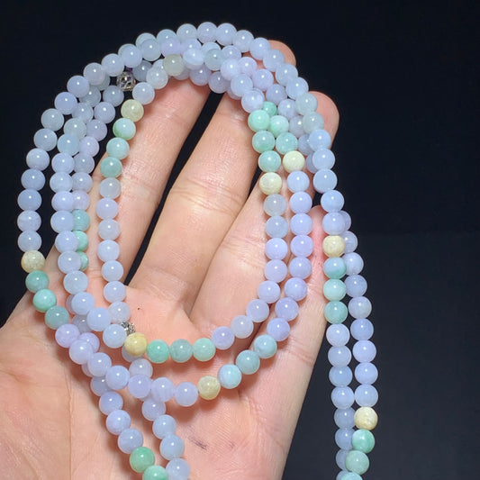 Green purple Jade string