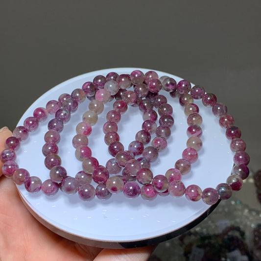 Icy unicorn tourmaline crystal bracelet