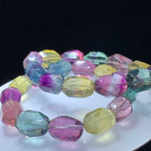 Wholesale Colorful Fluorite Free Form Crystal Bracelet