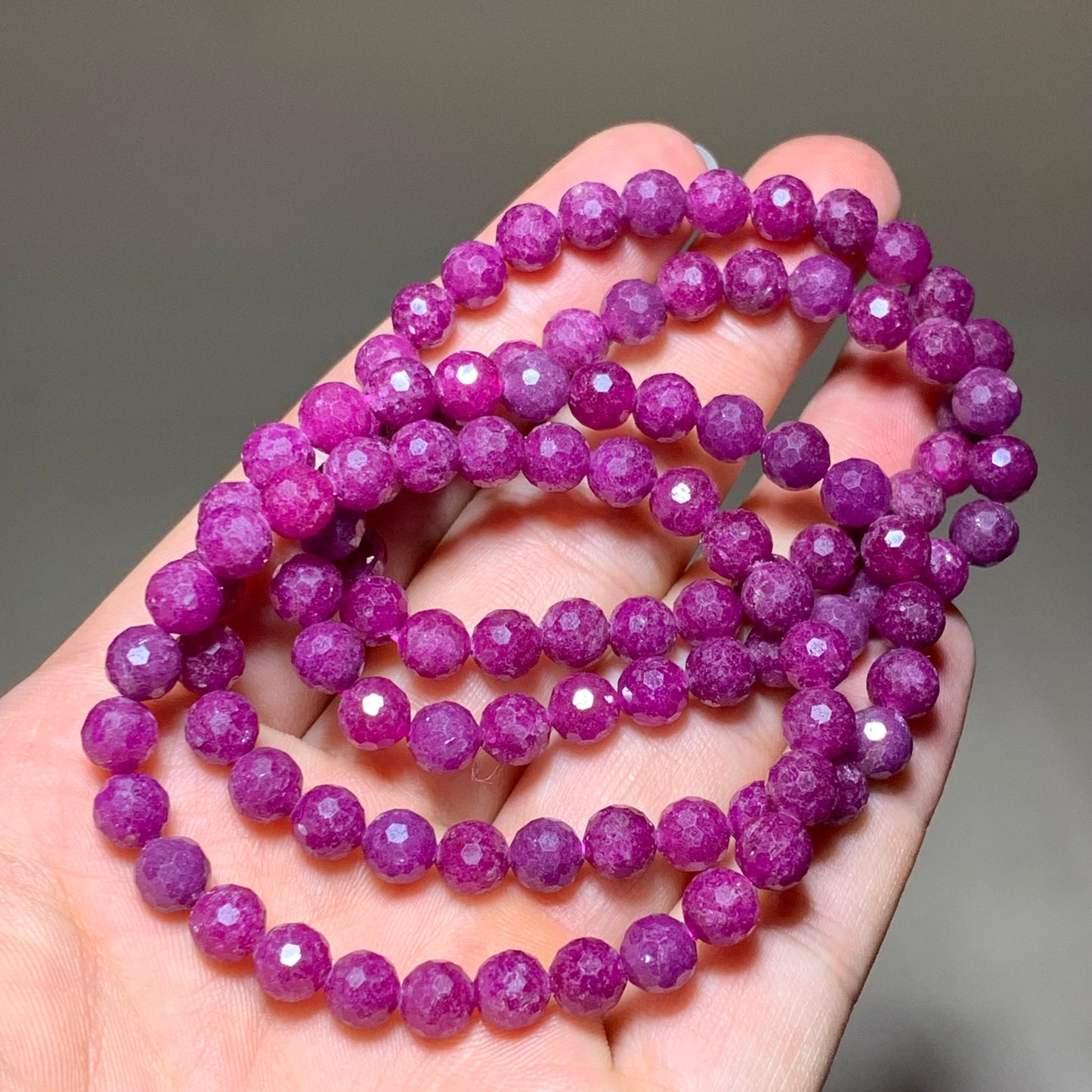 Wholesale faceted ruby crystal bracelet