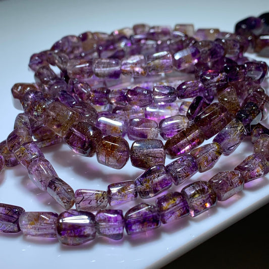 Purple Super 7 rutile free form bracelet( Dm for actual price)