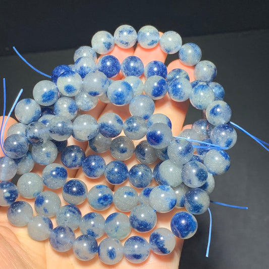 Blue strawberry quartz crystal bracelet