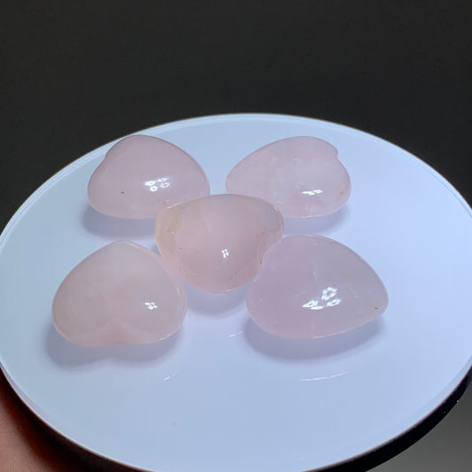 Rose quartz crystal heart