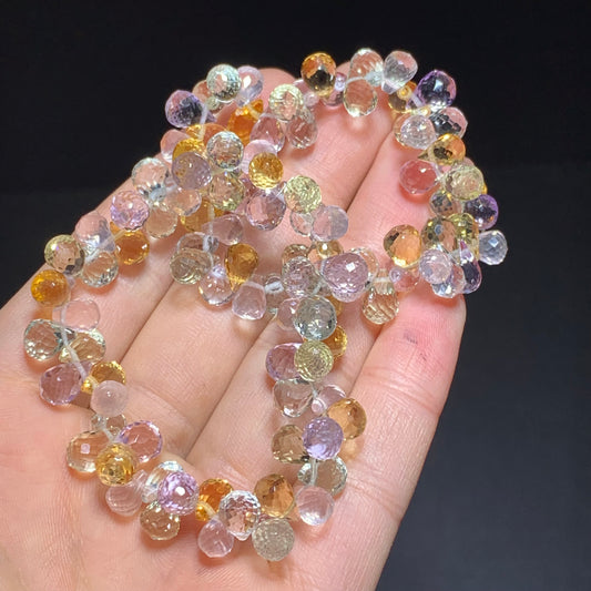 Faceted colorful gem quartz crystal bracelets