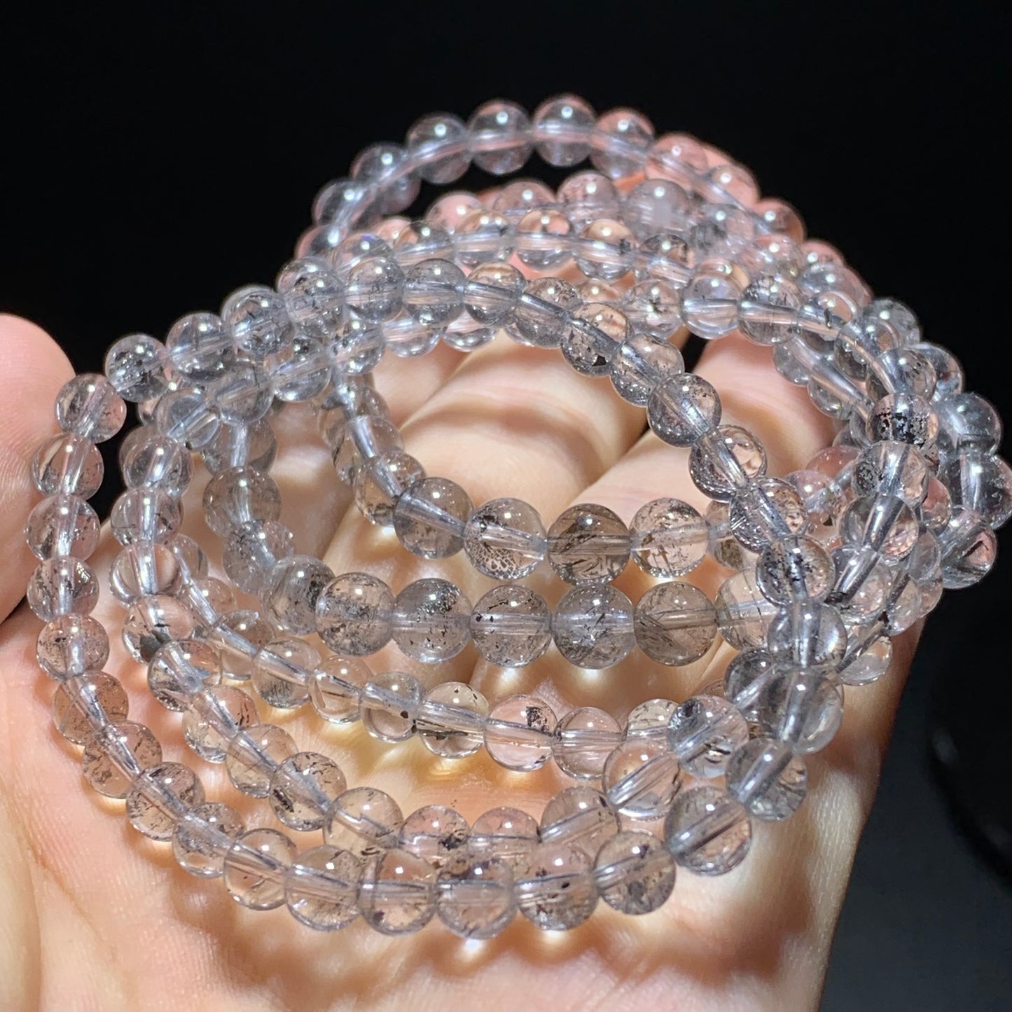 Black herkimer crystal bracelet