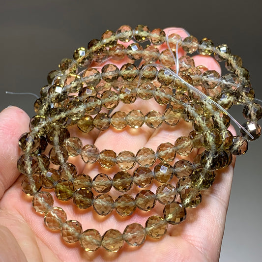 Faceted smoky citrine crystal bracelet