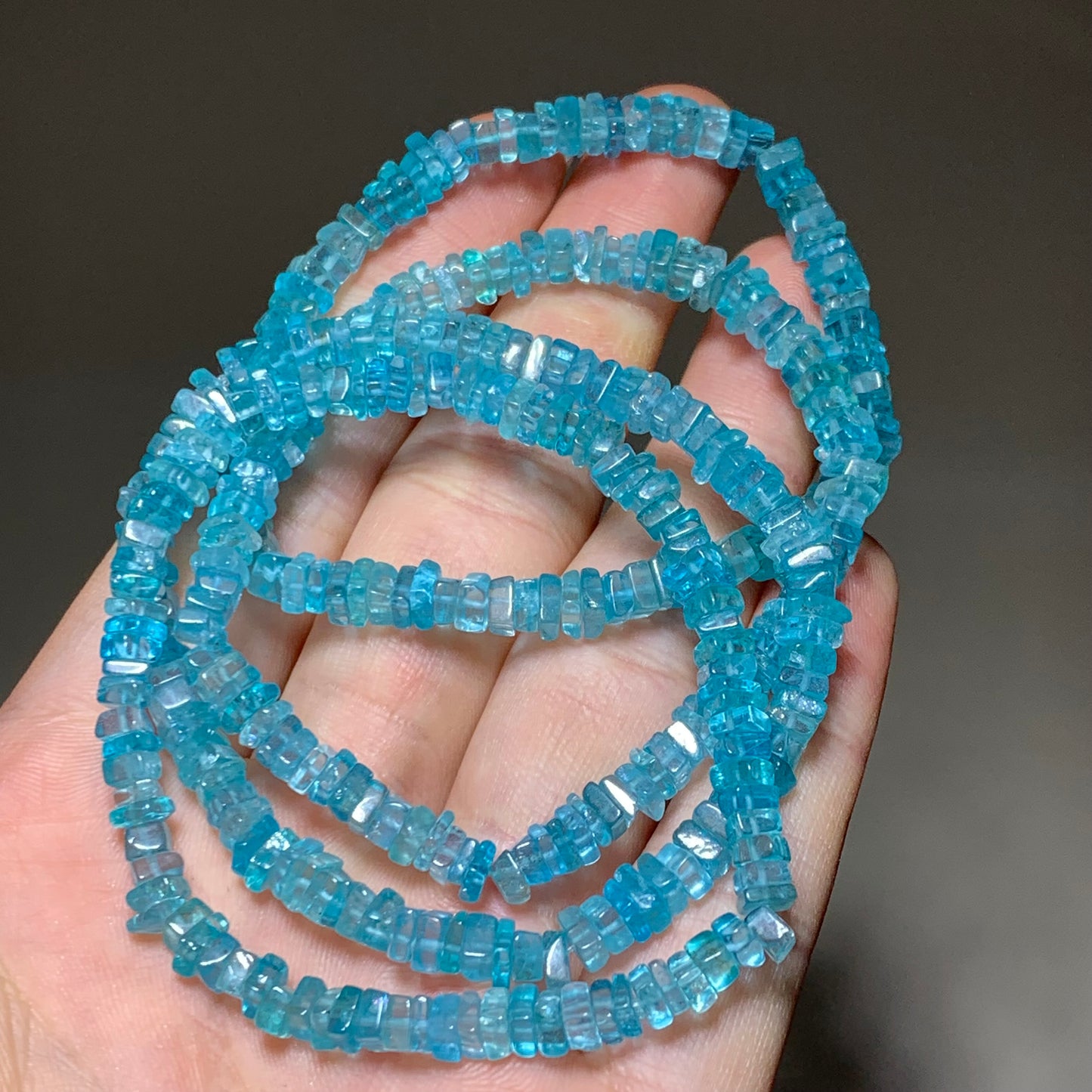Icy apatite free form crystal bracelet