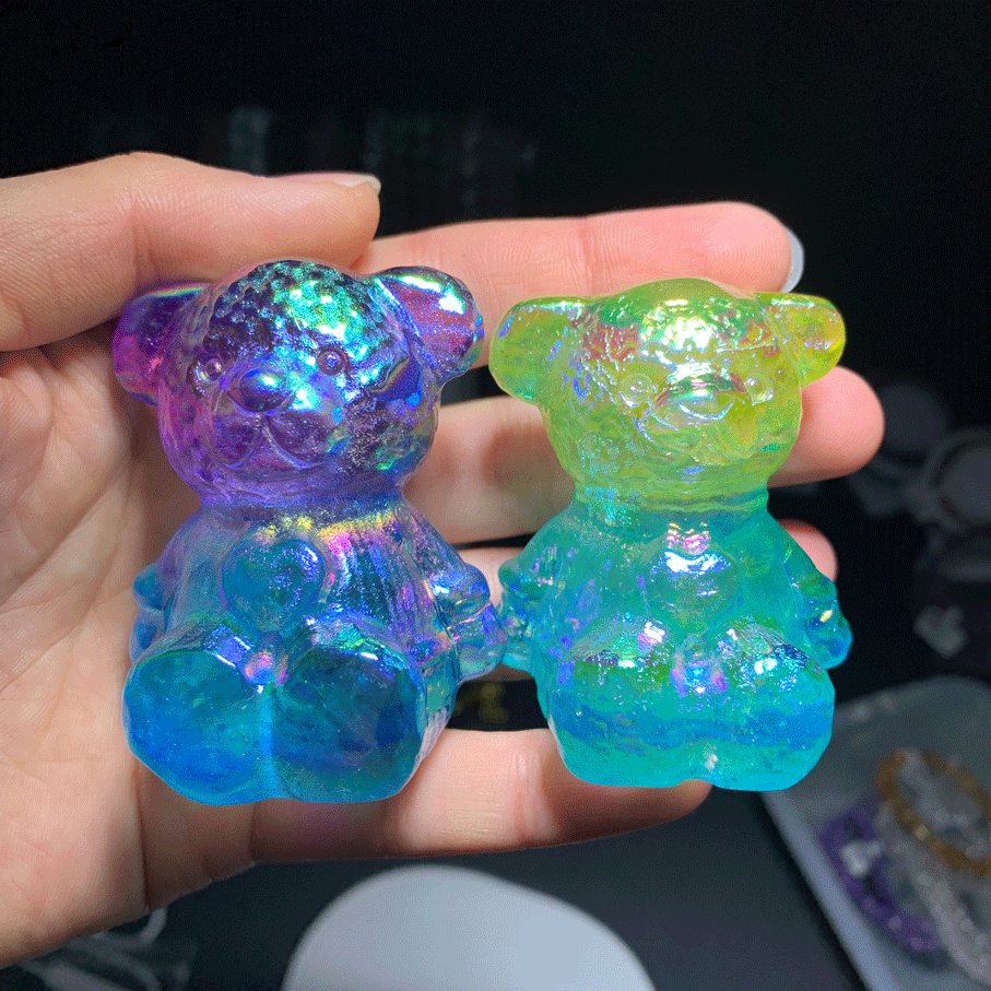 aura clear quartz bear