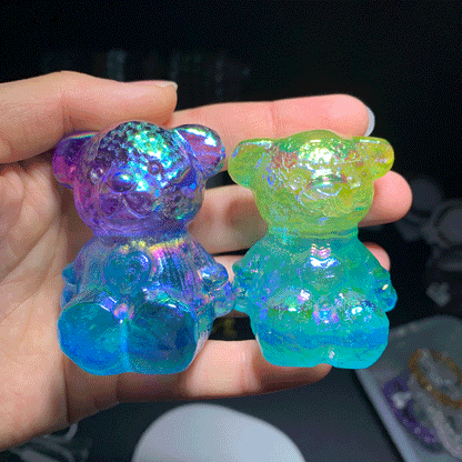 aura clear quartz bear