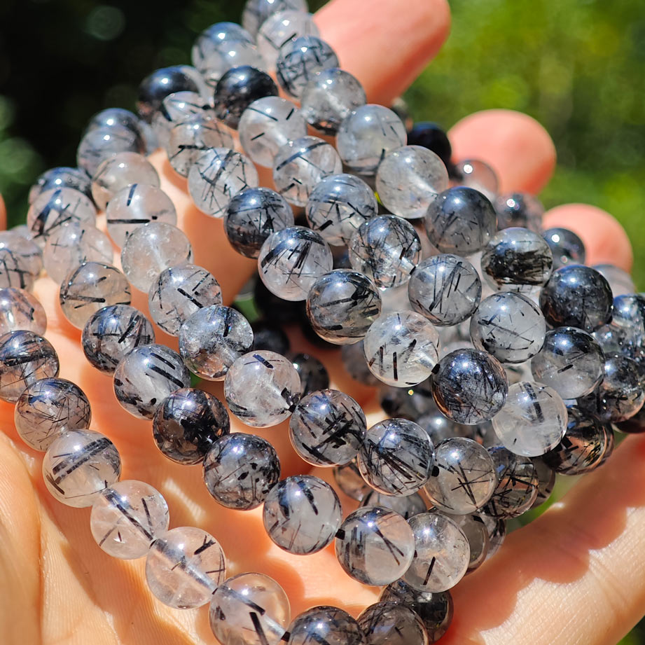 black tourmaline rutile bracelet