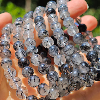 Wholesale Black Rutile Tourmaline Crystal Bracelet