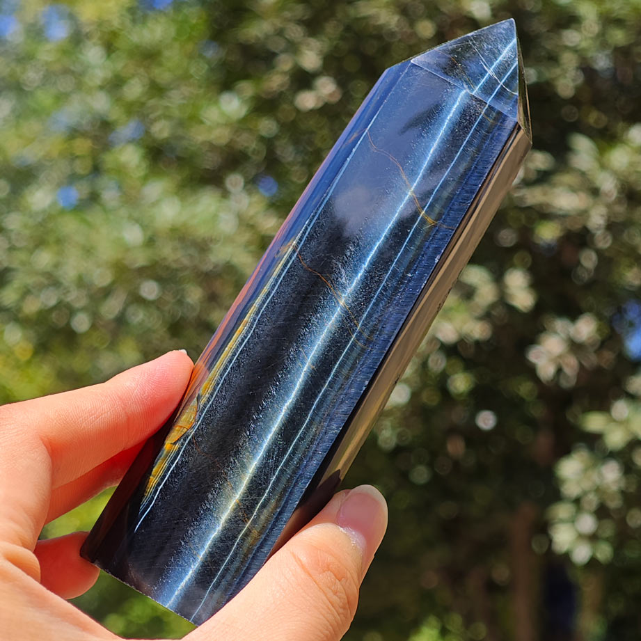 HQ Blue Tiger Eye Crystal Tower