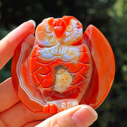 HQ Carnelian Crystal Owl