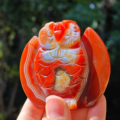 HQ Carnelian Crystal Owl