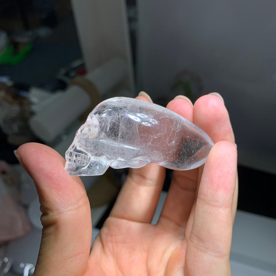 clear quartz alien skull