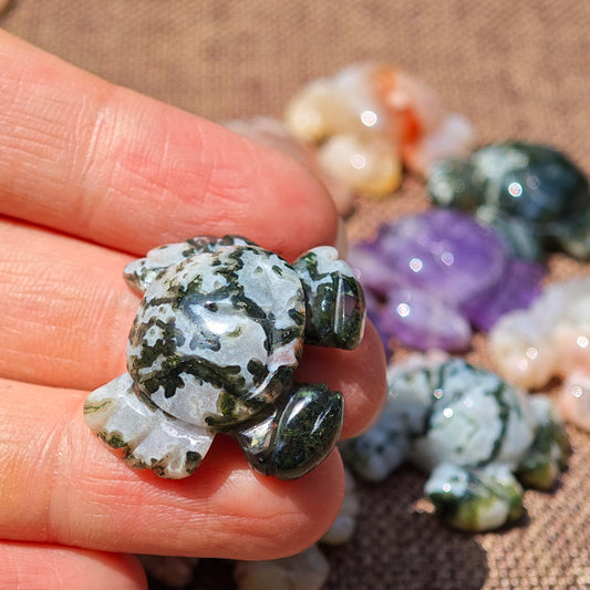Wholesale Flower Agate Moss Agate Crystal Crab