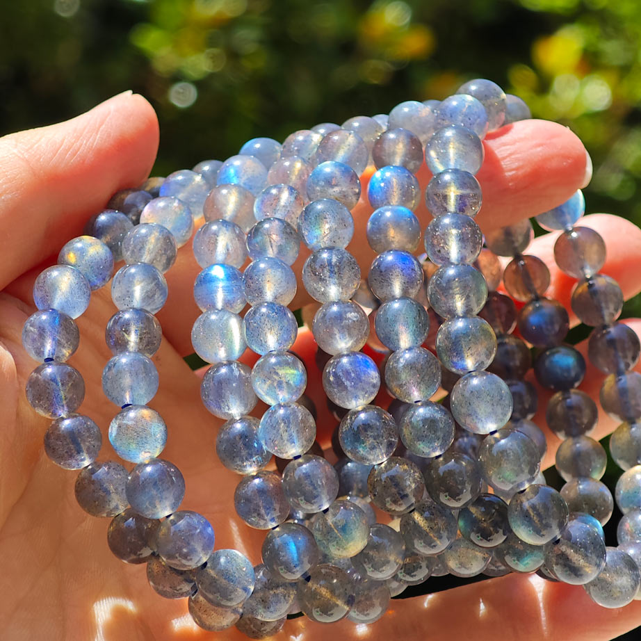 Wholesale Dark Clear Labradorite Crystal Bracelet