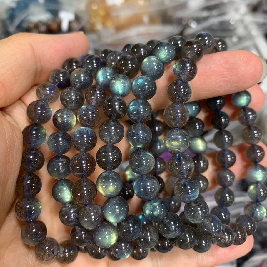 Wholesale Dark Clear Labradorite Crystal Bracelet