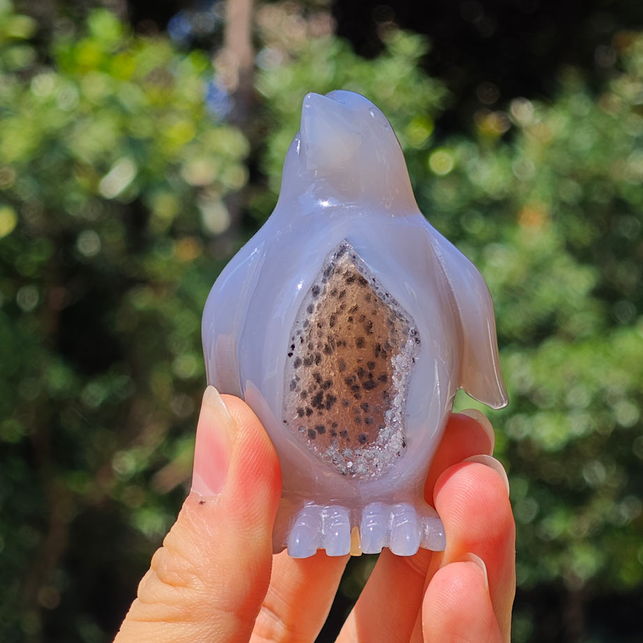 HQ Druzy Agate Crystal Penguin