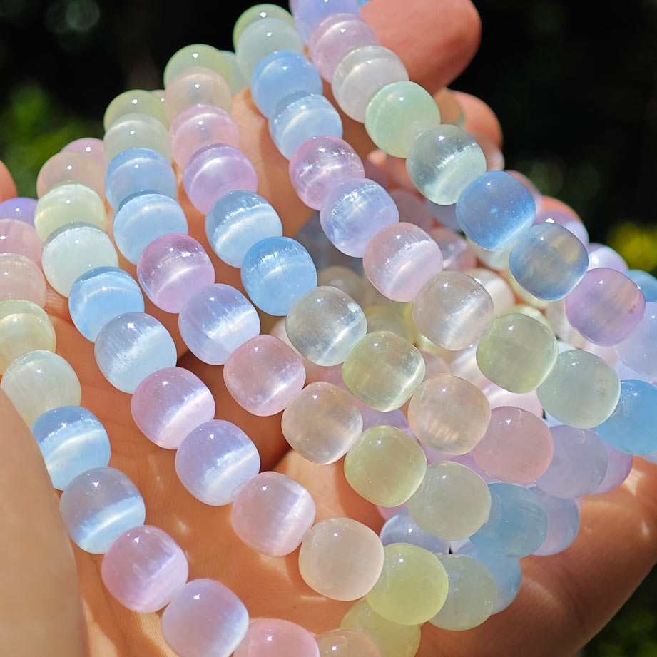 dyed selenite bracelet