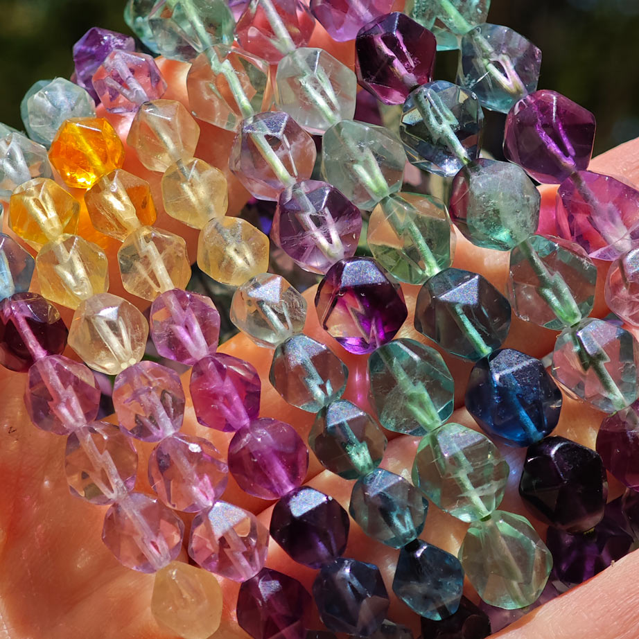 Wholesale Faceted Colorful Fluorite Crystal Bracelet